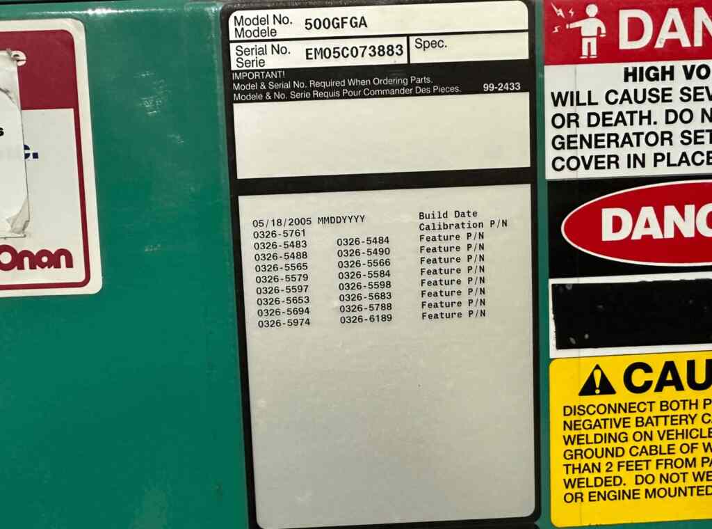 Cummins GFGA Standby Natural Gas Generator